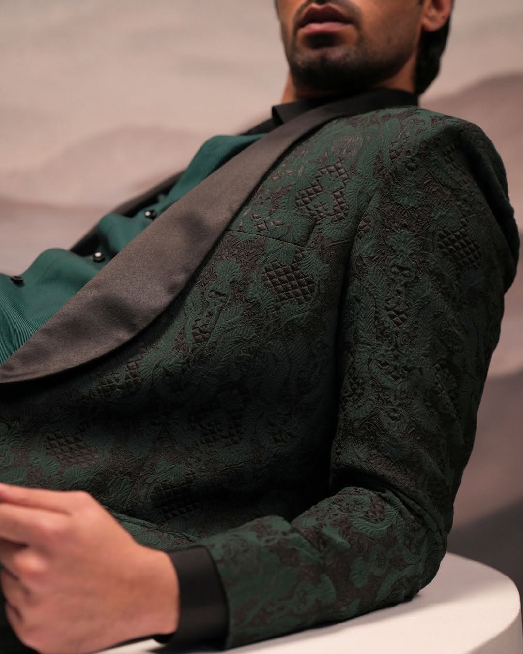Emerald Jacquard Blazer