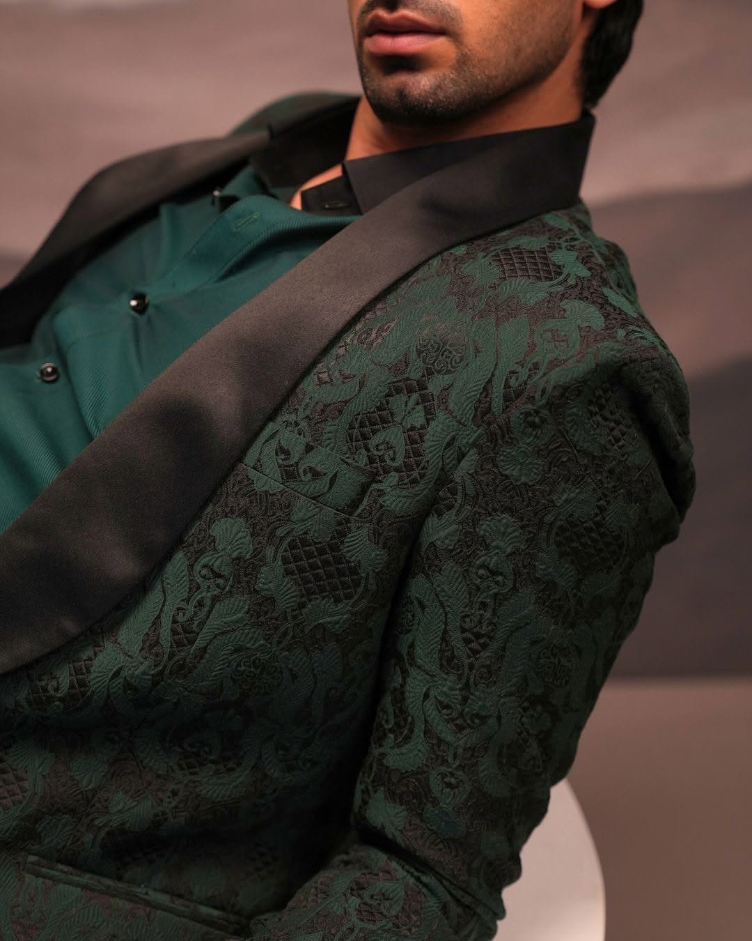 Emerald Jacquard Blazer