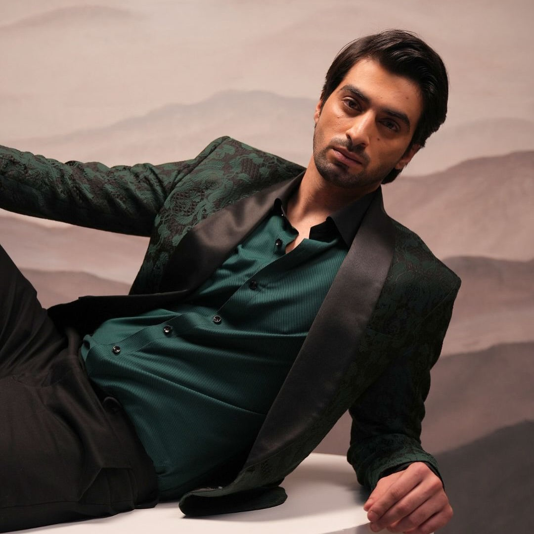 Emerald Jacquard Blazer