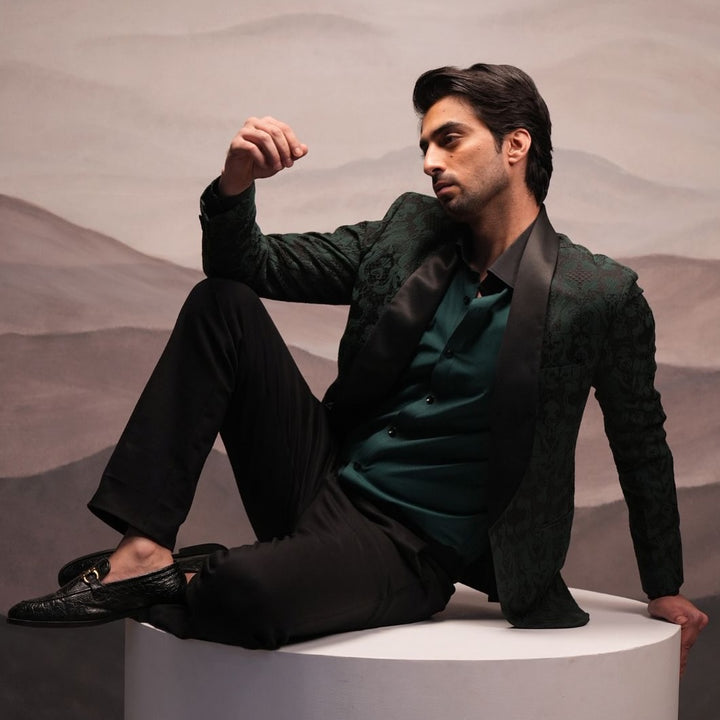 Emerald Jacquard Blazer