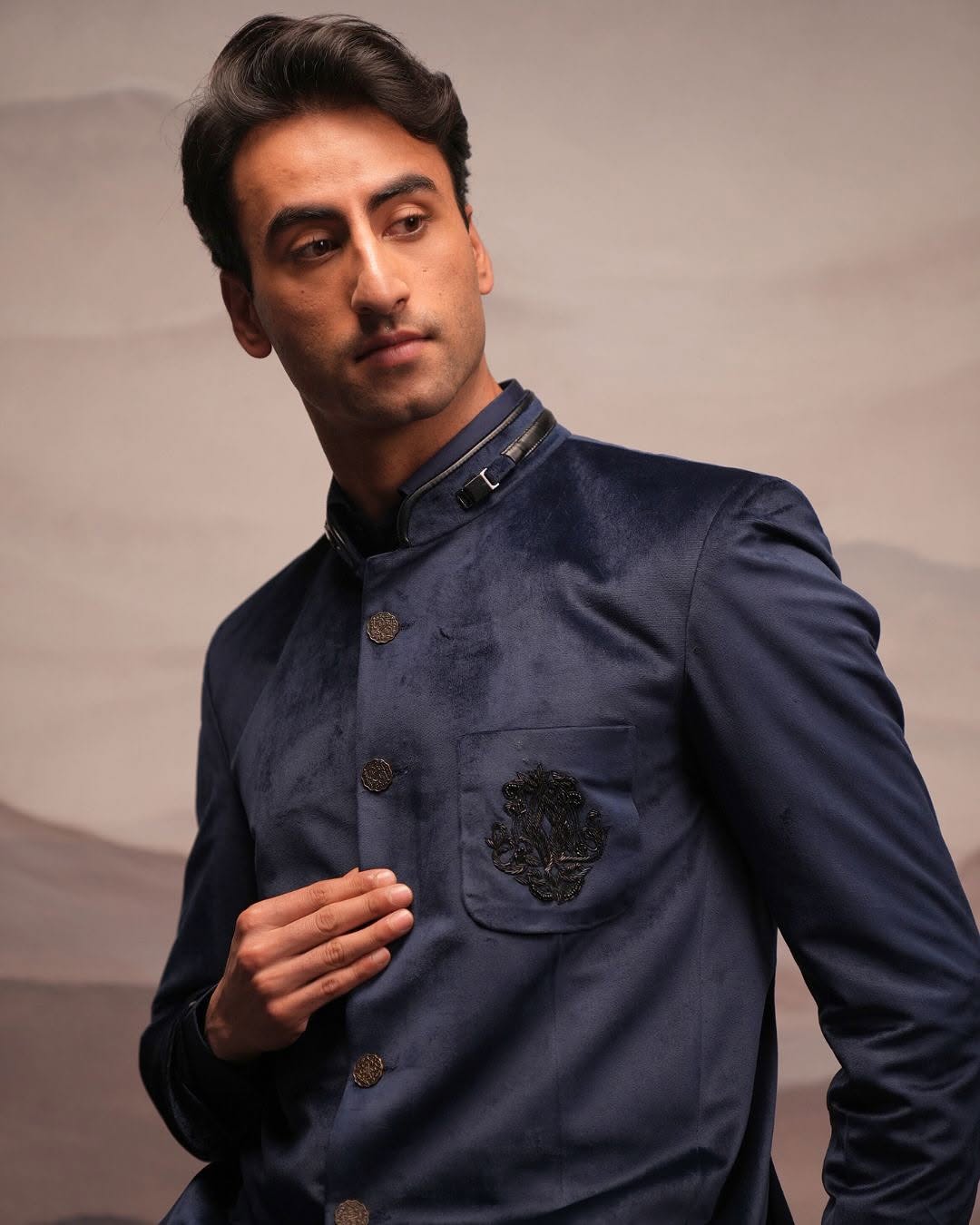 Heirloom Velvet Bandhgala