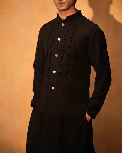 Striata Nehru Jacket And Kurta Set