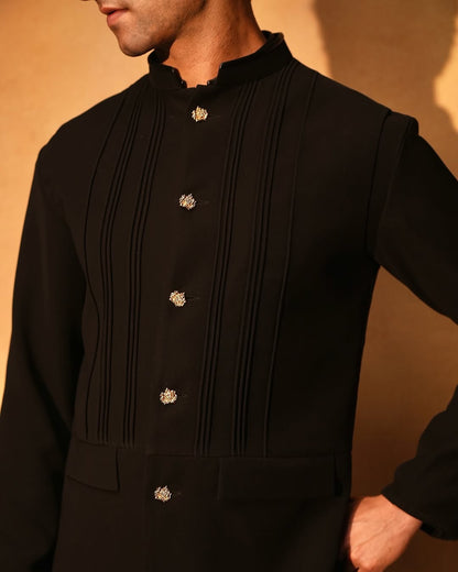 Striata Nehru Jacket And Kurta Set
