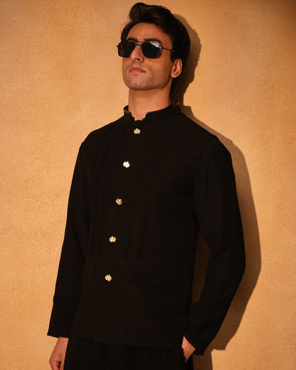 Striata Nehru Jacket And Kurta Set