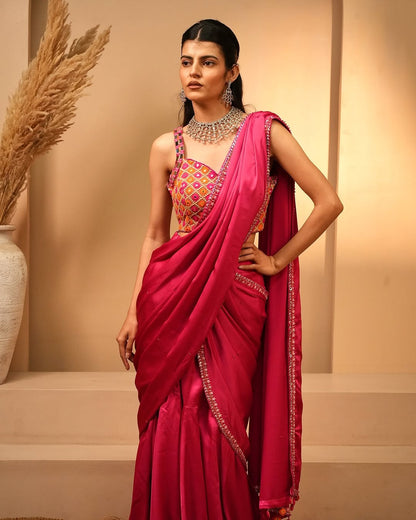 Blossom Cascade Drape Saree