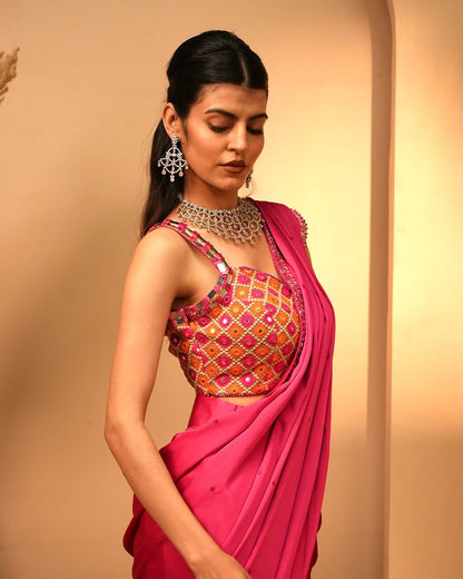 Blossom Cascade Drape Saree