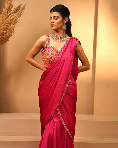 Blossom Cascade Drape Saree
