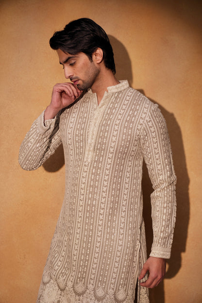 Grey Chikankari Kurta