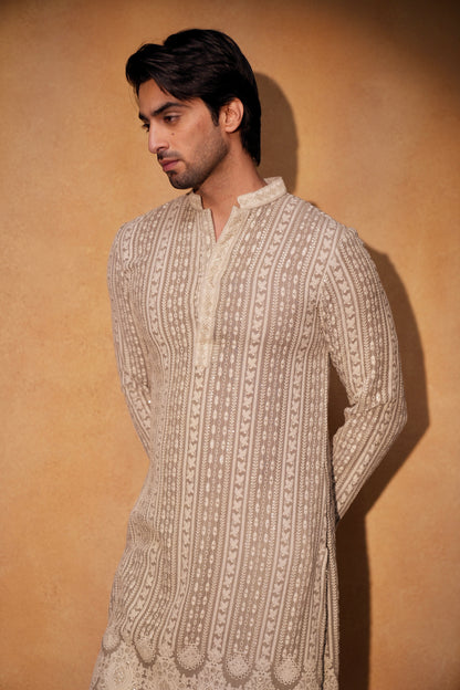 Grey Chikankari Kurta