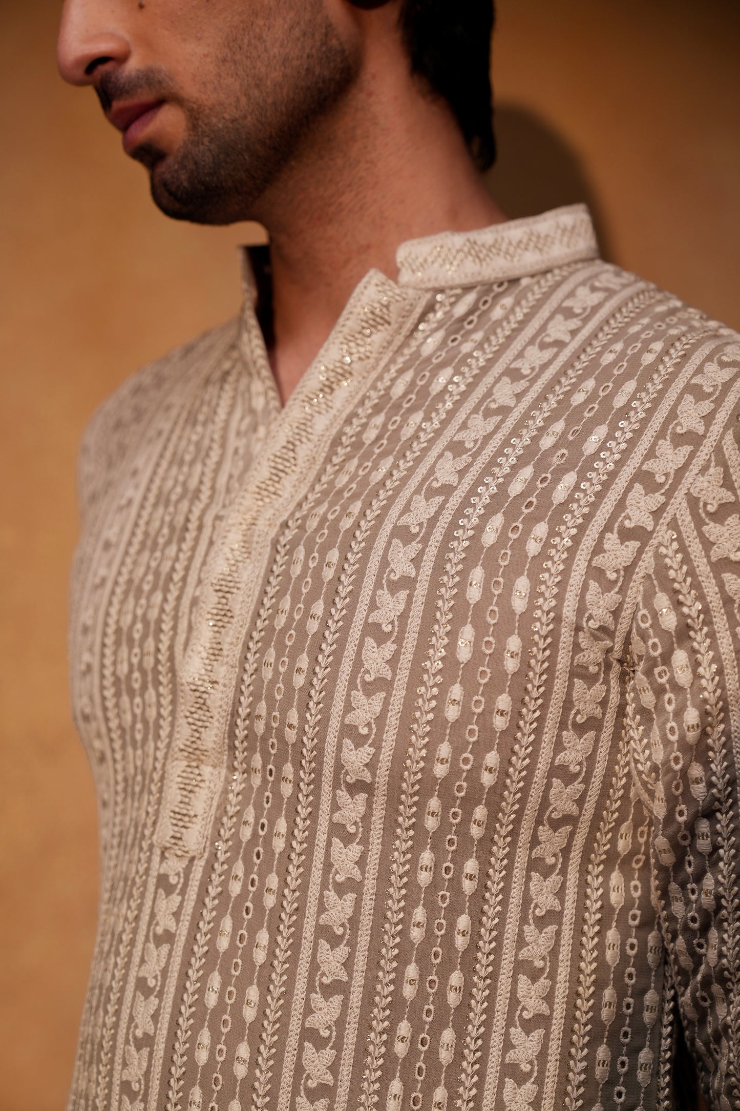 Grey Chikankari Kurta