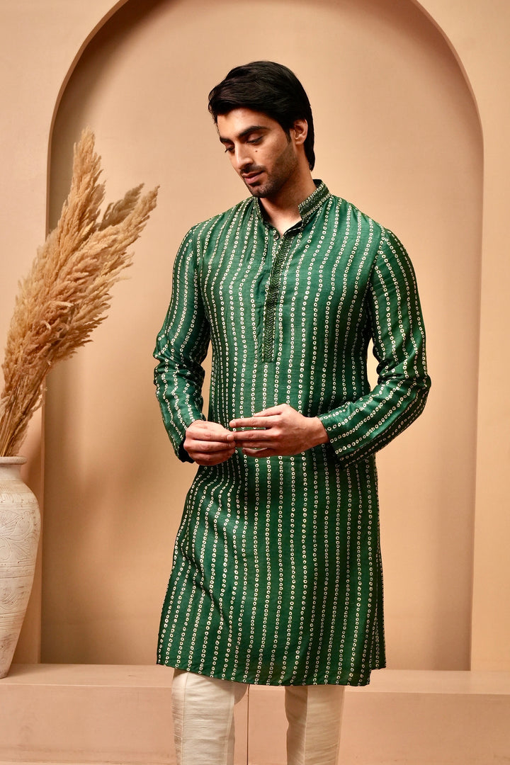 Emerald Bandhej Kurta