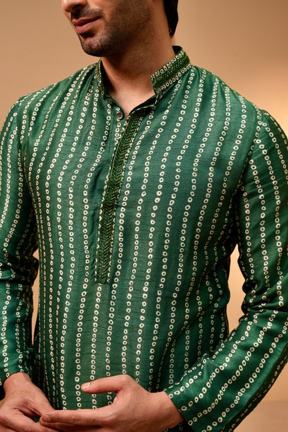 Emerald Bandhej Kurta