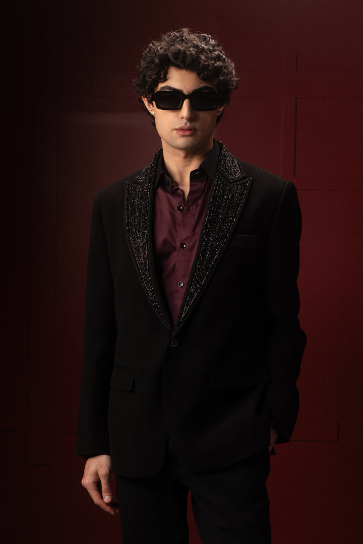 Classic Embroidered Lapel Tuxedo