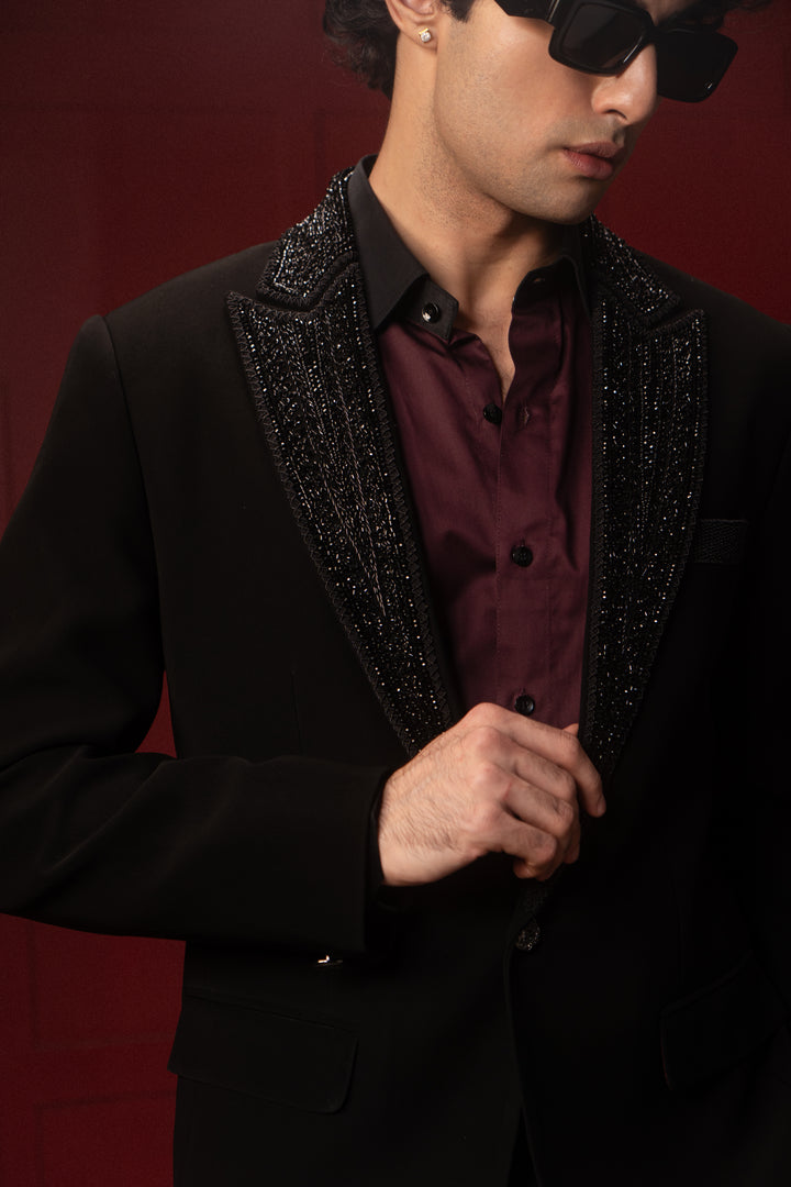 Classic Embroidered Lapel Tuxedo