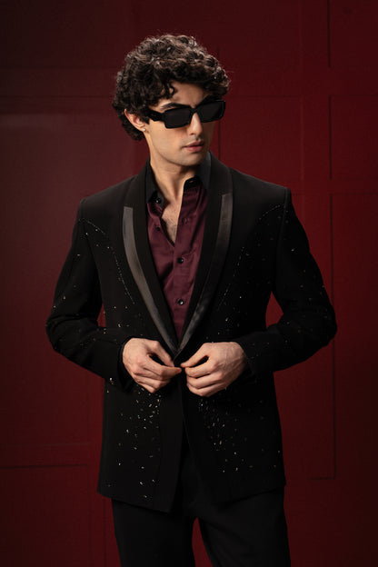 Classic Embroidered Lapel Tuxedo